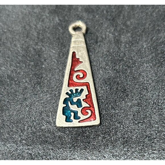 Native American Kokopelli Flute Player Sterling Silver Pendant 1.5in I972 - Picture 3 of 5